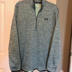 Under Armour Heathered Blue Half-Zip Pullover. Color is like bluesh grayish.